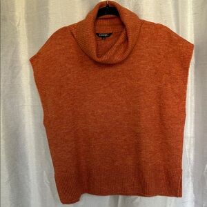 Women's Rust Cowl Neck Sweater Vest
